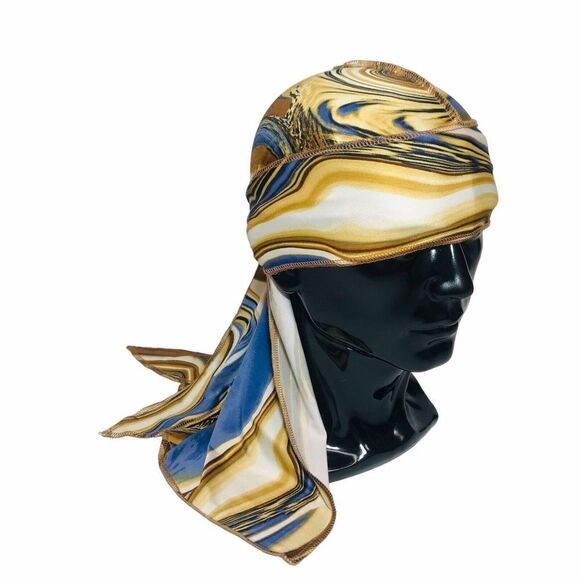 Jersey Durag Head Scarf Cap Stretch Wave Hat Long Tail Binnie - Picture 3 of 12